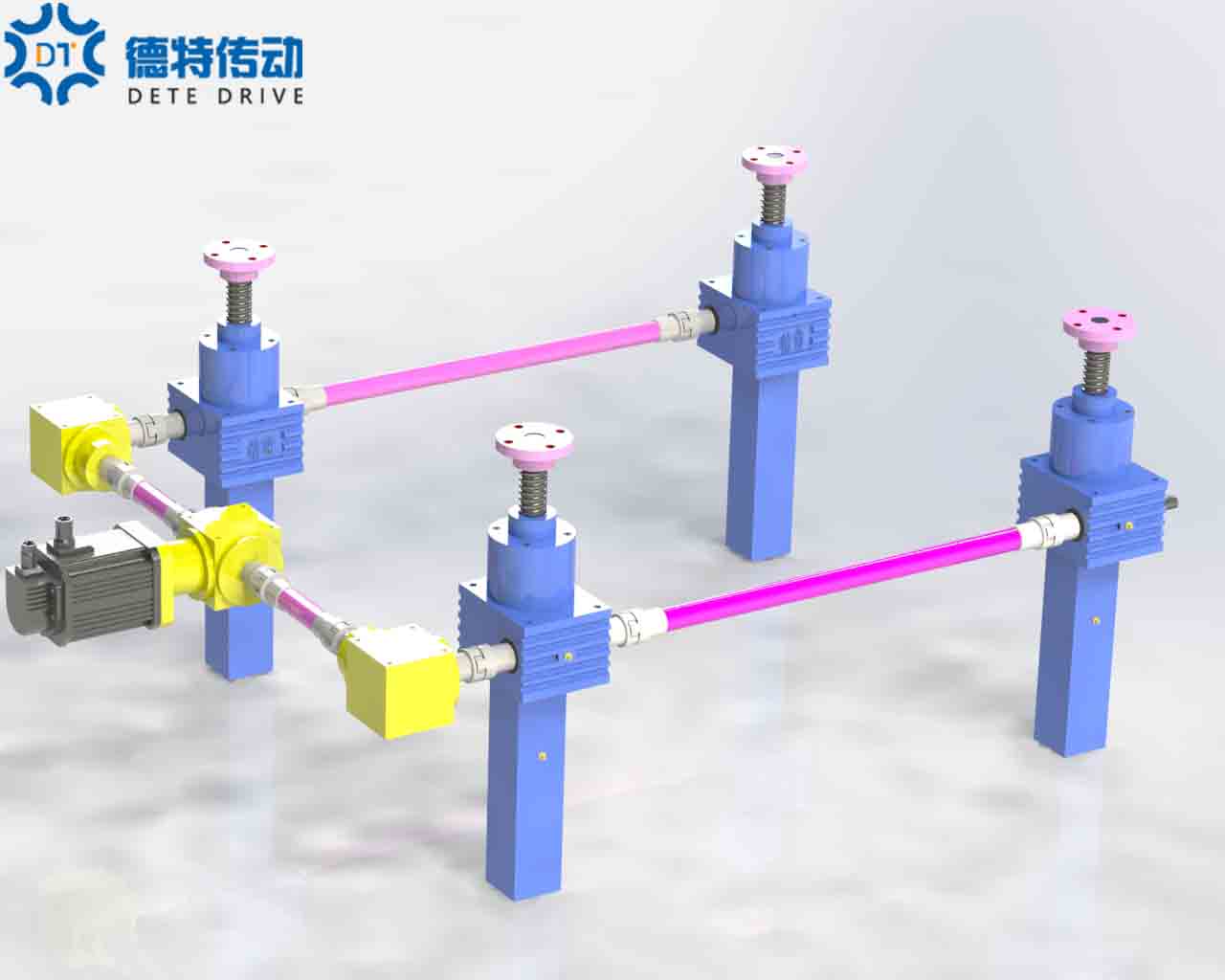 4台联动U型滚珠丝杆升降机平台