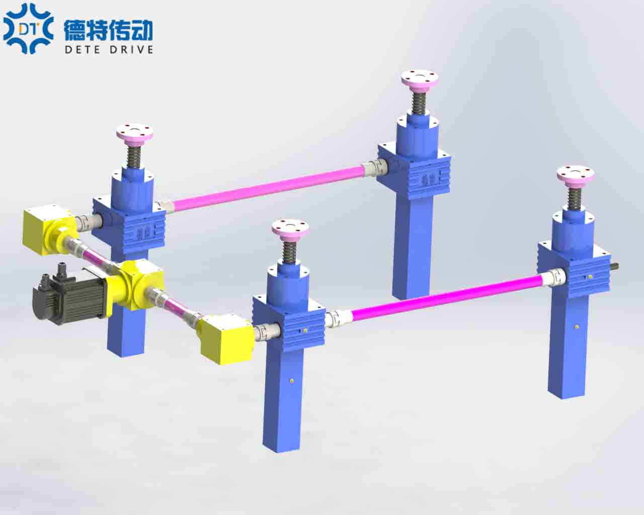 4台联动H型滚珠丝杆升降机平台
